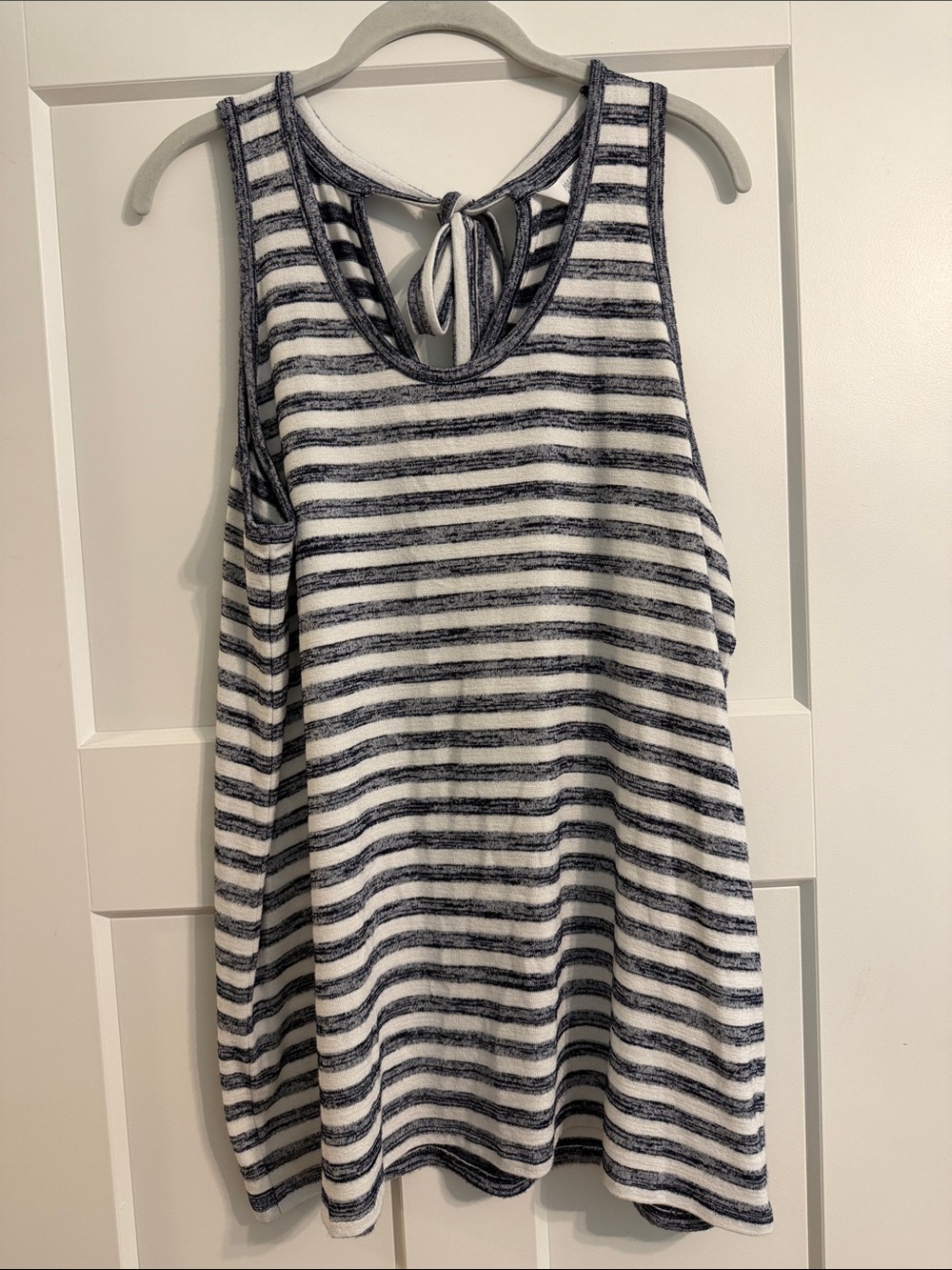 Market & Spruce Navy and White Striped Tie-Back Tank